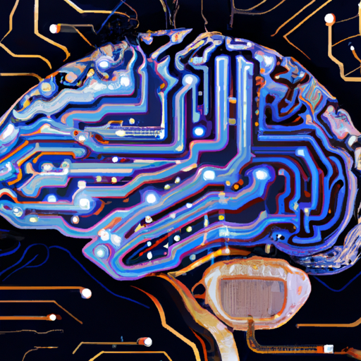 איור של מוח עם מעגלים המייצגים AI