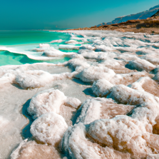 נוף פנורמי של ים המלח המראה את תצורות המלח הייחודיות לו ואת הנוף המדברי שמסביב.